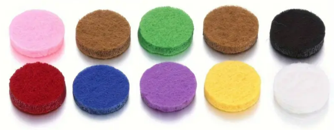 Aromatherapy Round Pendant Necklace with 10pcs Pads