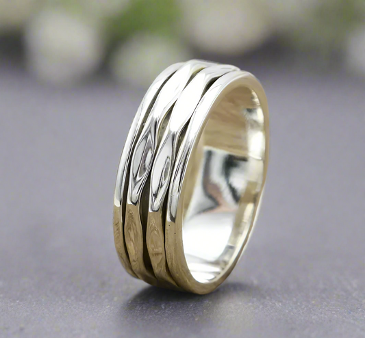 Retro Boho Minimalist Spinning Worry Ring