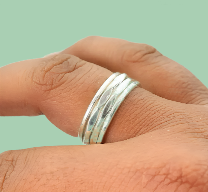 Retro Boho Minimalist Spinning Worry Ring